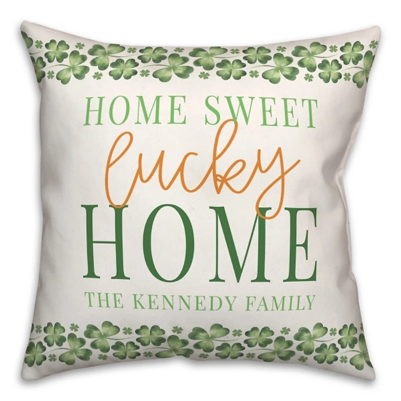 Home Sweet Lucky Home Personalized Pillow
