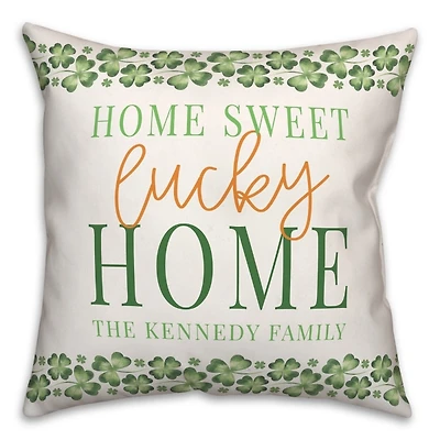 Home Sweet Lucky Home Personalized Pillow