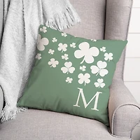 Personalized Monogram Falling Shamrocks Pillow