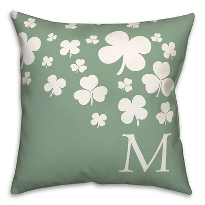 Personalized Monogram Falling Shamrocks Pillow