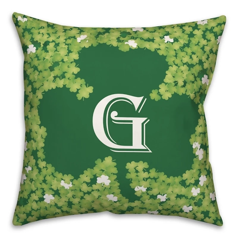 Personalized Monogram Shamrock Encompassed Pillow