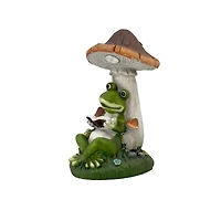 Solar Light Reading Frog Garden Statue