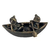 Bronze Rowing Frogs Garden Statue