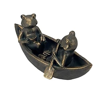 Bronze Rowing Frogs Garden Statue