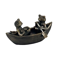 Bronze Rowing Frogs Garden Statue