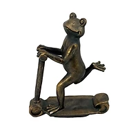 Bronze Frog on a Scooter Garden Statue