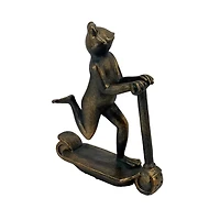 Bronze Frog on a Scooter Garden Statue