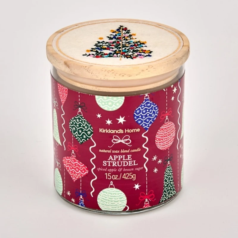 Apple Strudel Embroidered 2-Wick Jar Candle