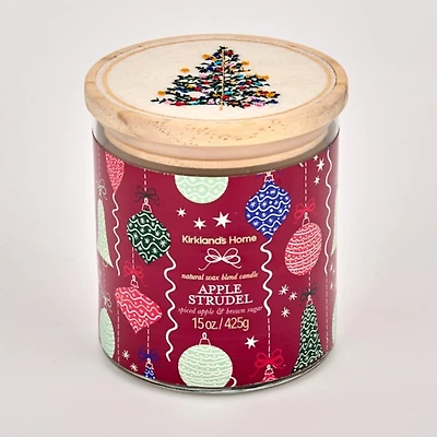 Apple Strudel Embroidered 2-Wick Jar Candle