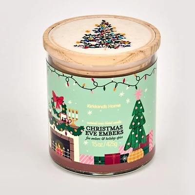 Christmas Eve Embers Embroidered 2-Wick Jar Candle