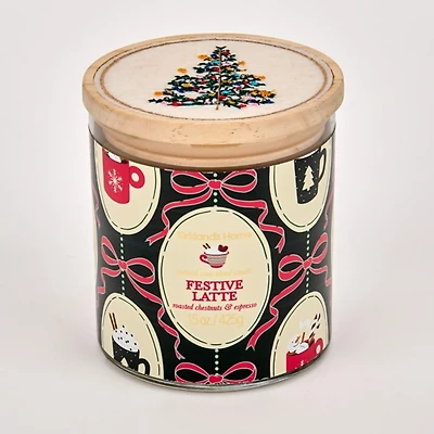 Festive Latte Embroidered 2-Wick Jar Candle