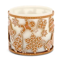 Gold Gingerbread Cookies 3-Wick Jar Candle Holder