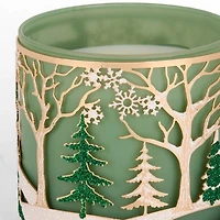 Gold Holiday House 3-Wick Jar Candle Holder