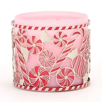 Silver Candy Canes 3-Wick Jar Candle Holder