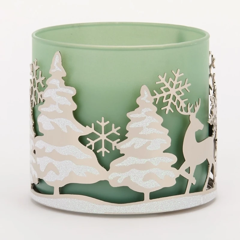 Silver Trees 3-Wick Jar Candle Holder