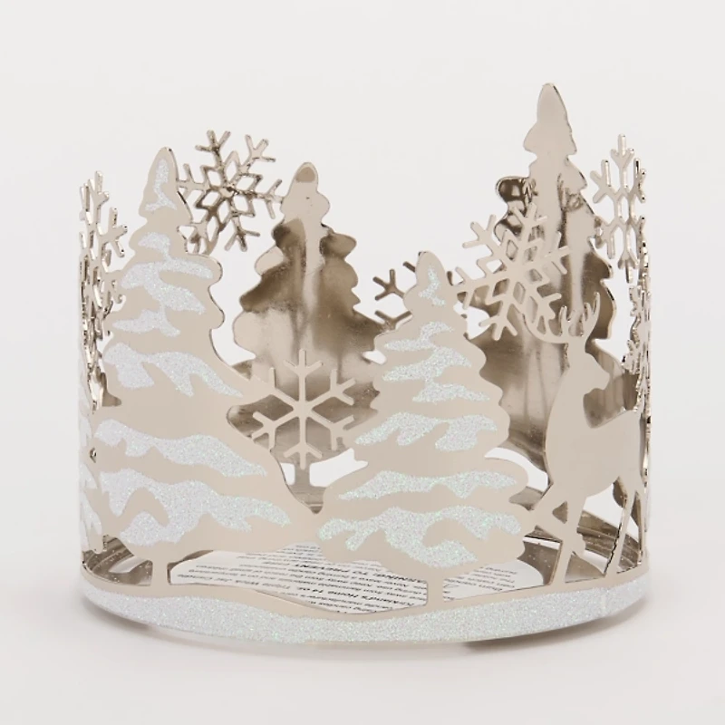 Silver Trees 3-Wick Jar Candle Holder