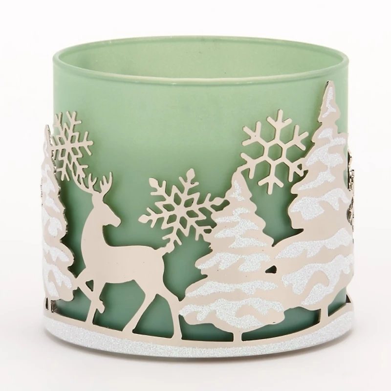 Silver Trees 3-Wick Jar Candle Holder