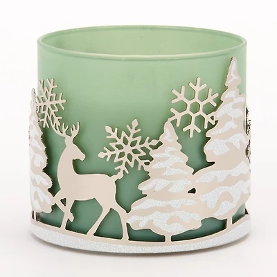 Silver Trees 3-Wick Jar Candle Holder
