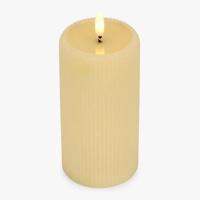 LED Ivory Faux Pool Pillar Candle