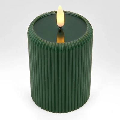 LED Green Faux Pool Pillar Candle