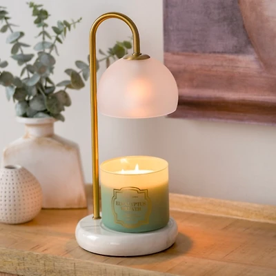 Faux Marble Base Candle Warmer Lamp with Timer