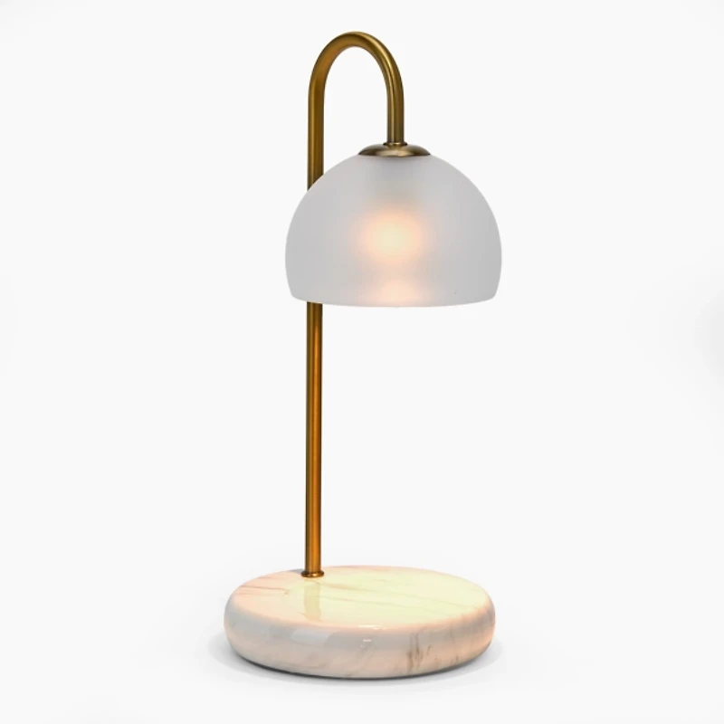 Faux Marble Base Candle Warmer Lamp with Timer