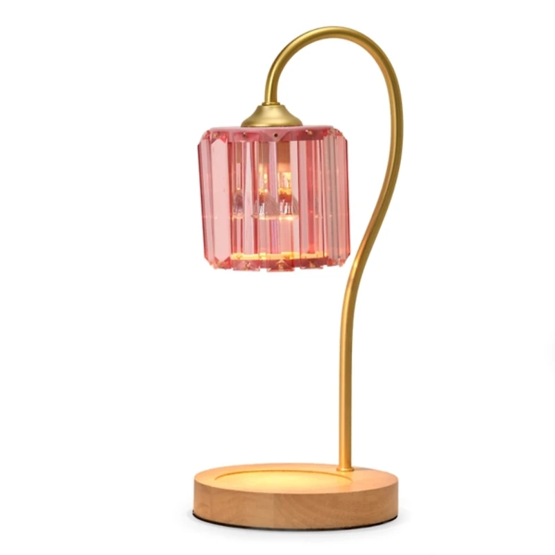 Pink Acrylic Shade Candle Warmer Lamp with Timer