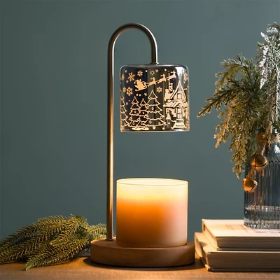 Silver Holiday Icons Candle Warmer Lamp