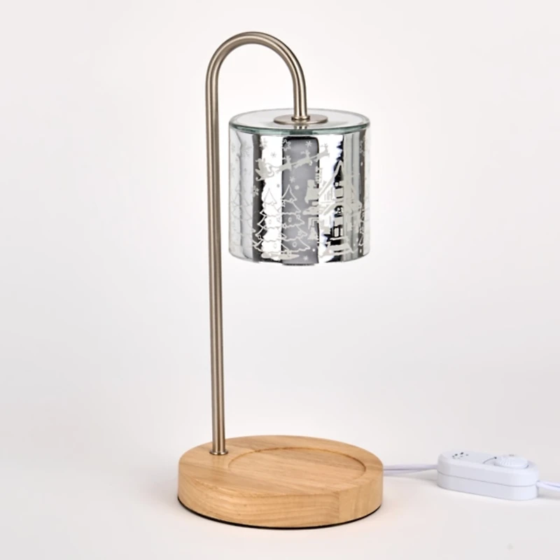 Silver Holiday Icons Candle Warmer Lamp