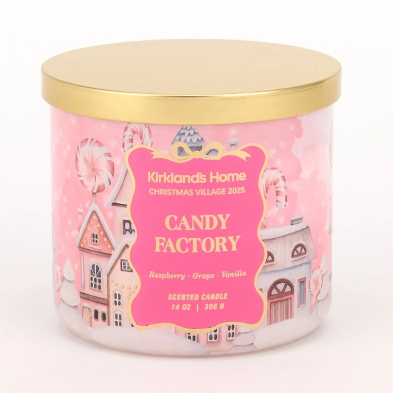 Christmas Village Candy Factory Jar Candle