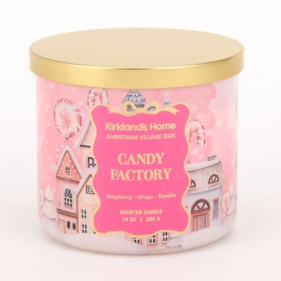 Christmas Village Candy Factory Jar Candle