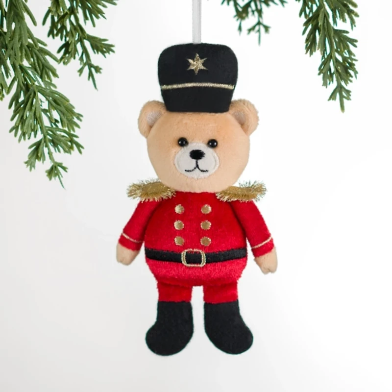 Plush Teddy Bear Soldier Ornament