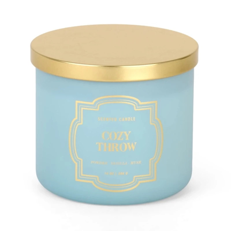 Blue Cozy Throw 3-Wick Jar Candle