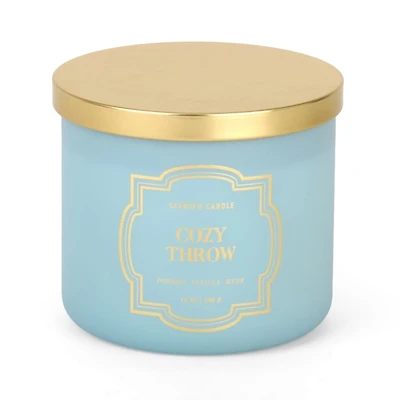 Blue Cozy Throw 3-Wick Jar Candle