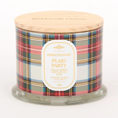 Multicolor Plaid Party 3-Wick Jar Candle