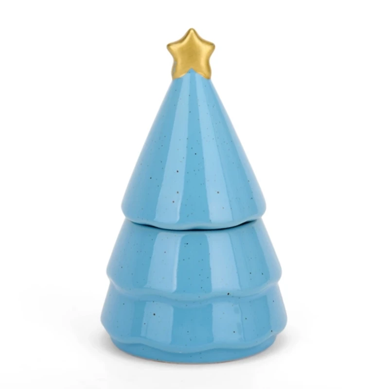Christmas Joy Blue Tree 1-Wick Jar Candle