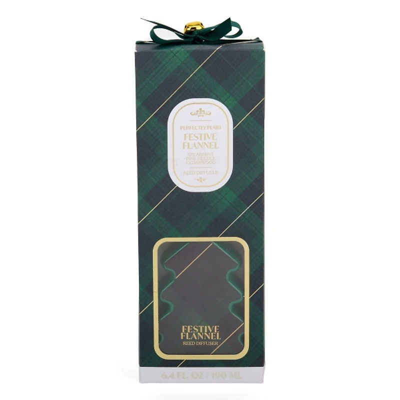Green Plaid Festive Flannel Diffuser Set