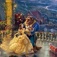 Disney Beauty and Beast Moonlight Canvas Art Print