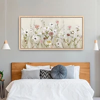 Blooming Around Natural Framed Canvas Art