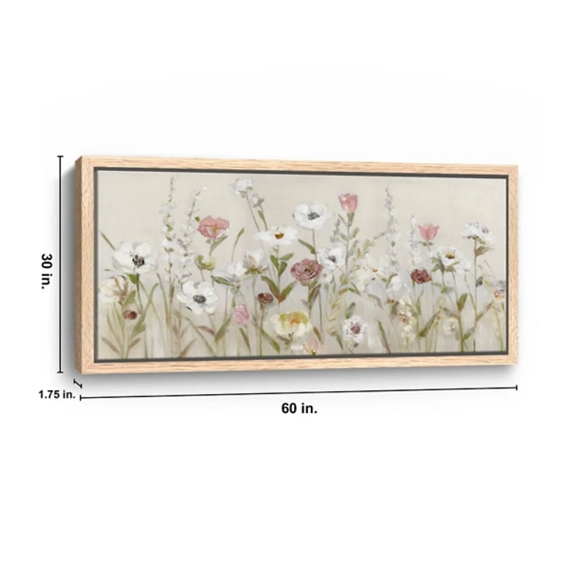 Blooming Around Natural Framed Canvas Art