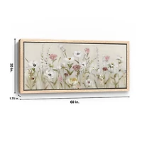 Blooming Around Natural Framed Canvas Art