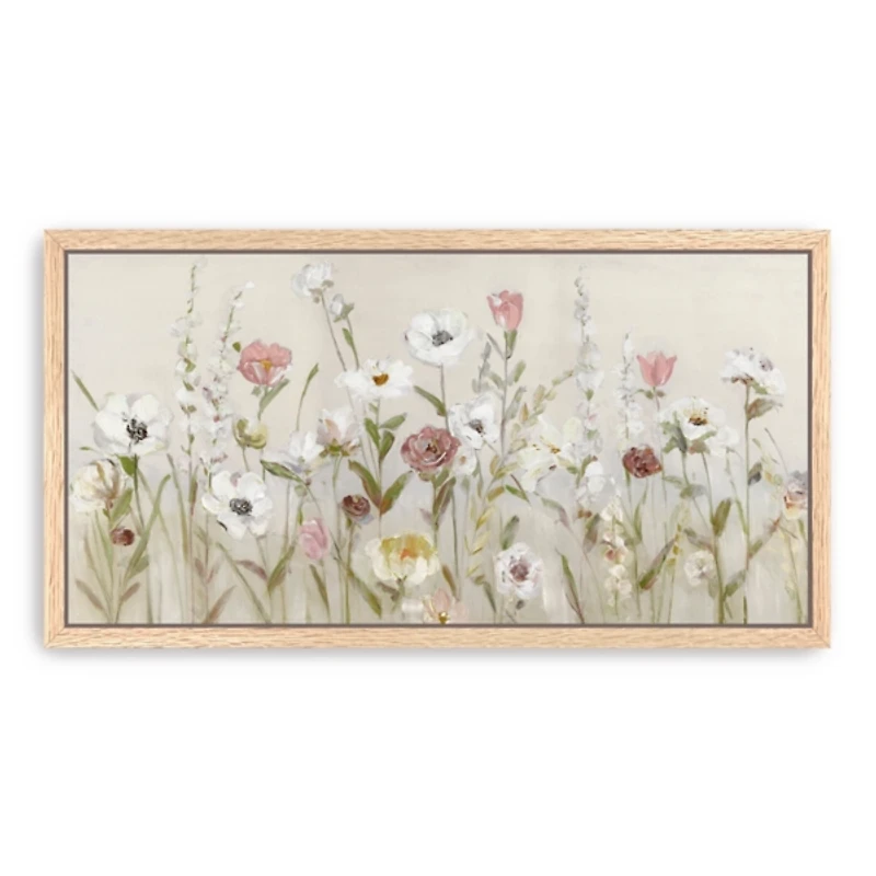 Blooming Around Natural Framed Canvas Art