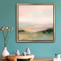 Dark Glowing Valley Framed Canvas Art Print