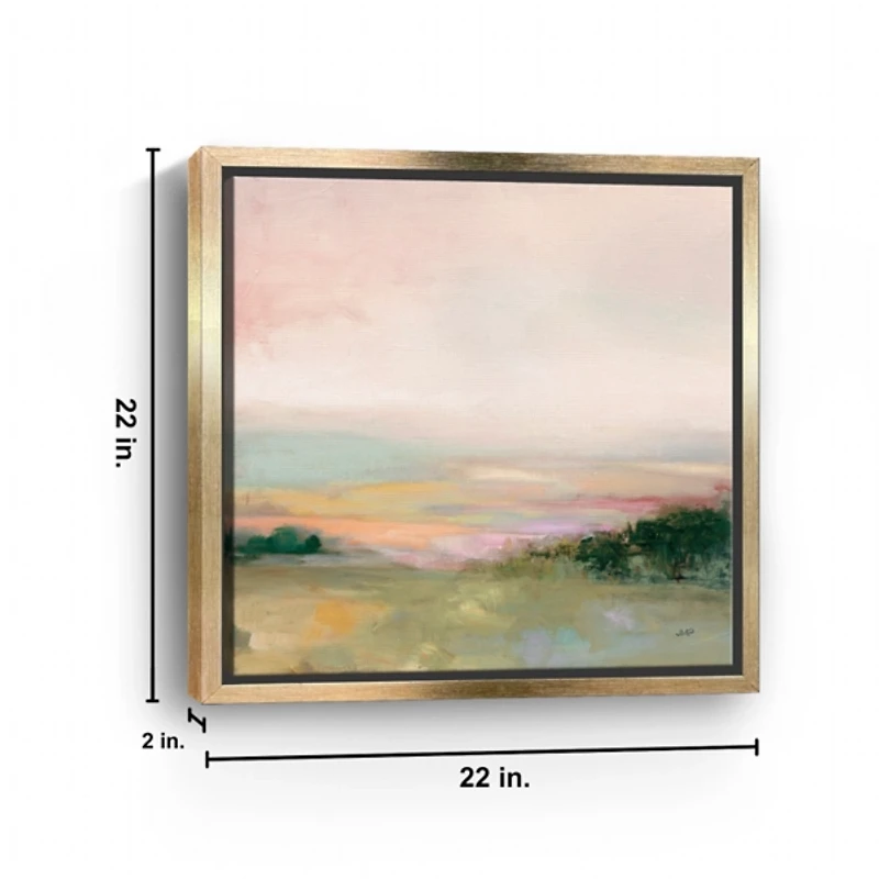 Dark Glowing Valley Framed Canvas Art Print