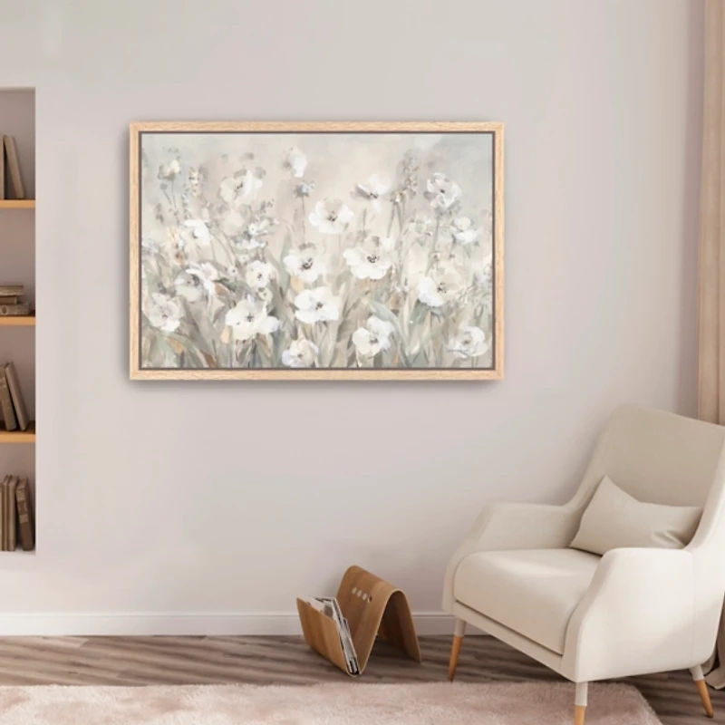 Shades of White Framed Canvas Art Print