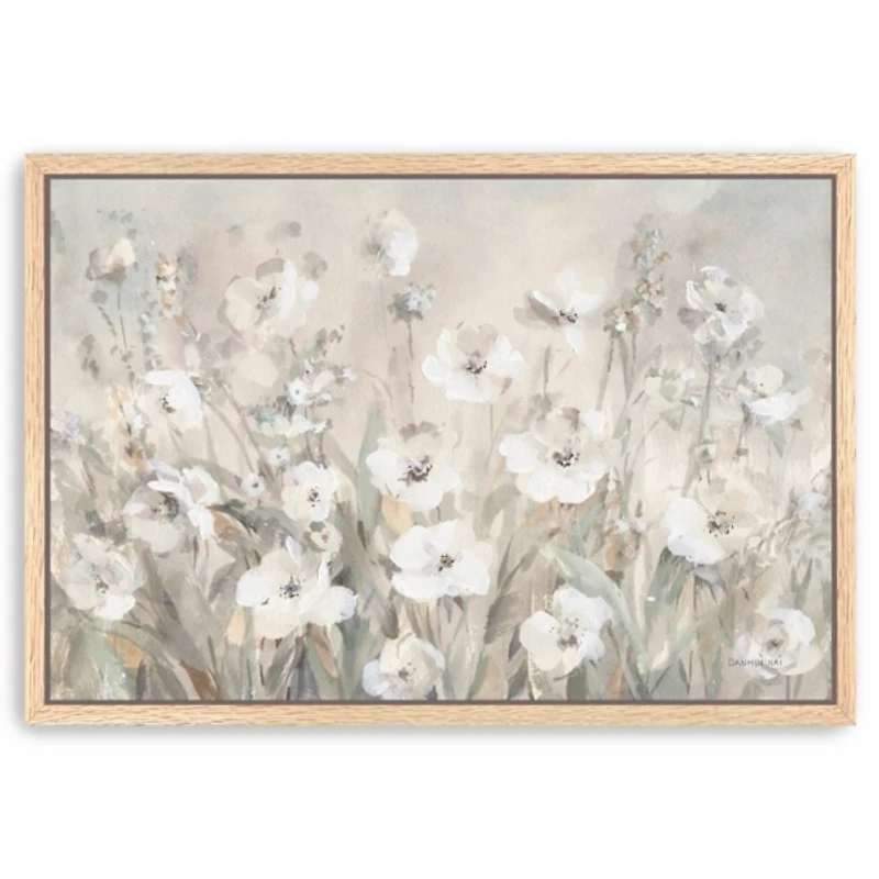 Shades of White Framed Canvas Art Print