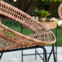 Tan Rattan Alhandra 3-pc. Outdoor Conversation Set