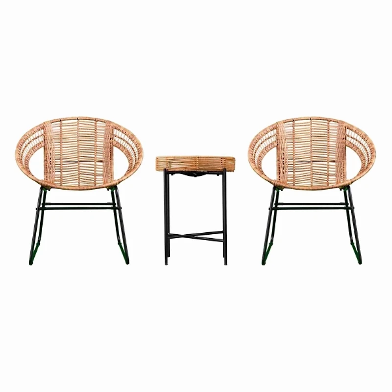 Tan Rattan Alhandra 3-pc. Outdoor Conversation Set