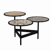 Ceramic Tile 3-Tier Outdoor Accent Table