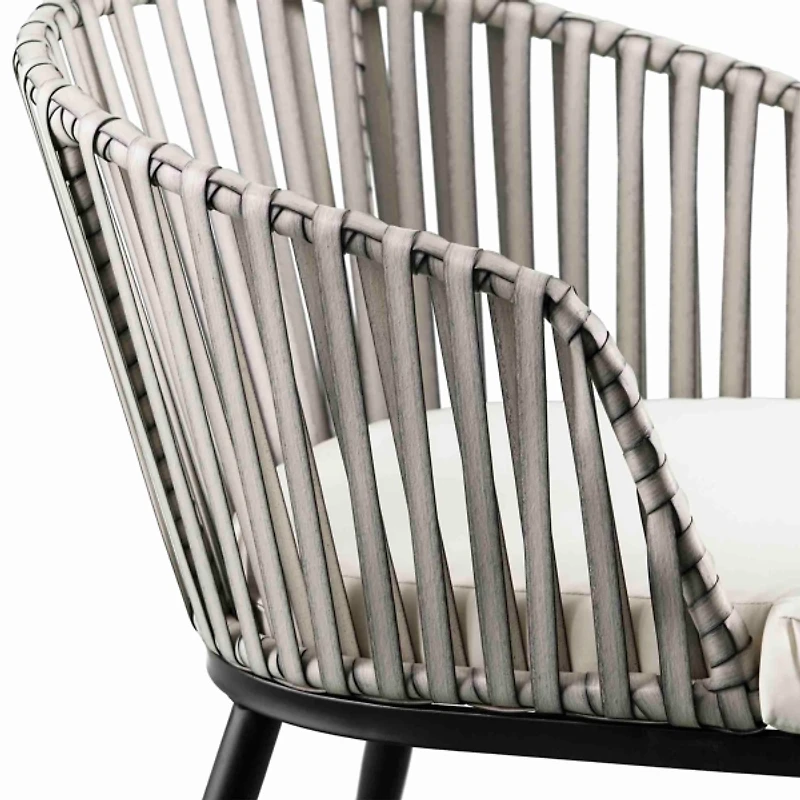 White Wicker Melilani Outdoor Chairs, Set of 2